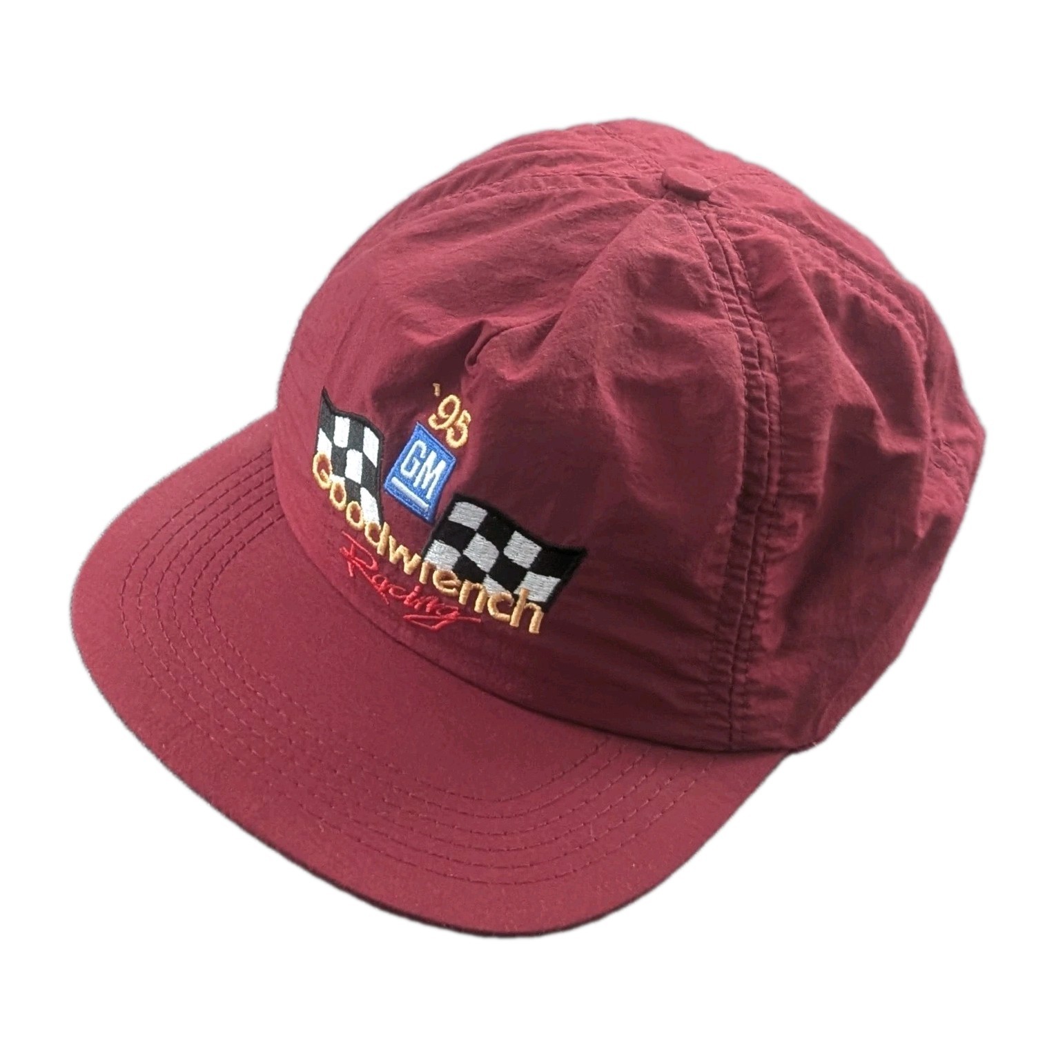 Vintage 1995 GM Goodwrench Racing Hat Nylon Snapback Maroon Dale Earnhardt Cap