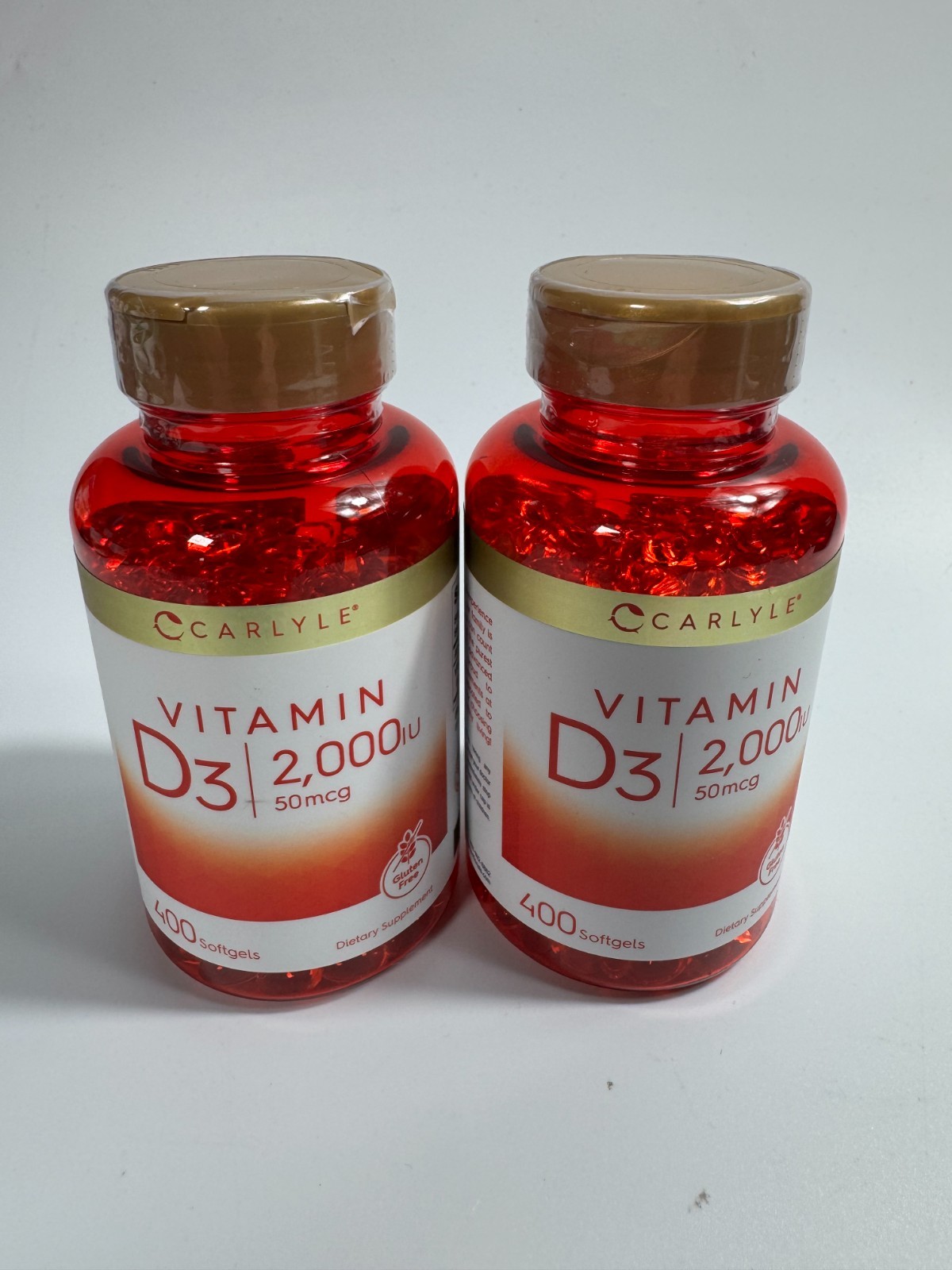 Vitamin D3 2000 IU Softgels 400 Count | Non-GMO, Gluten Free by Carlyle - 2 pack Vitamin D3 2000 IU Softgels 400 Count | Non-GMO, Gluten Free by Carlyle - 2 pack