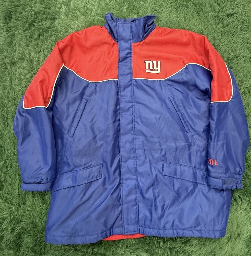 Vintage NY Giants NFL Puffer 2XL Jacket Coat Blue Red Men\'s Adult Fan Apparel Vintage NY Giants NFL Puffer 2XL Jacket Coat Blue Red Men\'s Adult Fan Apparel