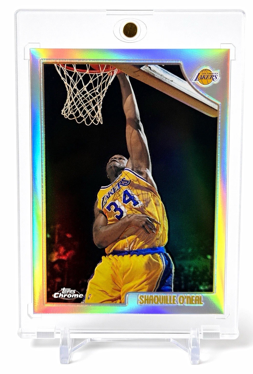 Topps 1998-99 Topps Chrome Refractor #175 Shaquille O'Neal Lakers Topps 1998-99 Topps Chrome Refractor #175 Shaquille O'Neal Lakers