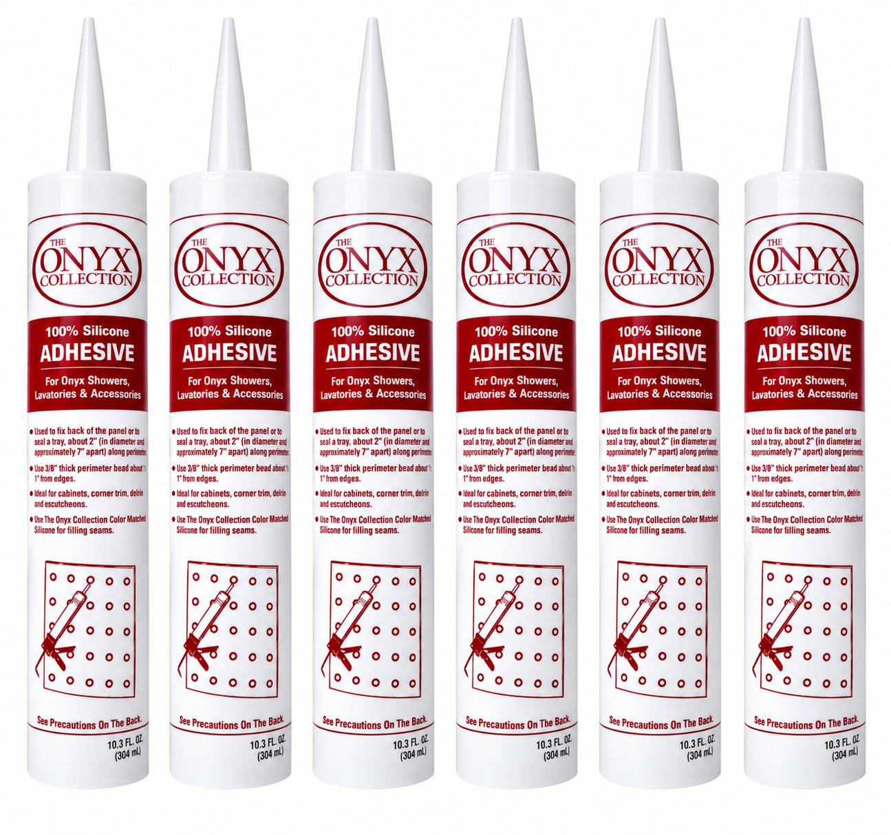 (Pack of 6) Clear Silicone Sealant Waterproof All Purpose High-Performance Onyx (Pack of 6) Clear Silicone Sealant Waterproof All Purpose High-Performance Onyx