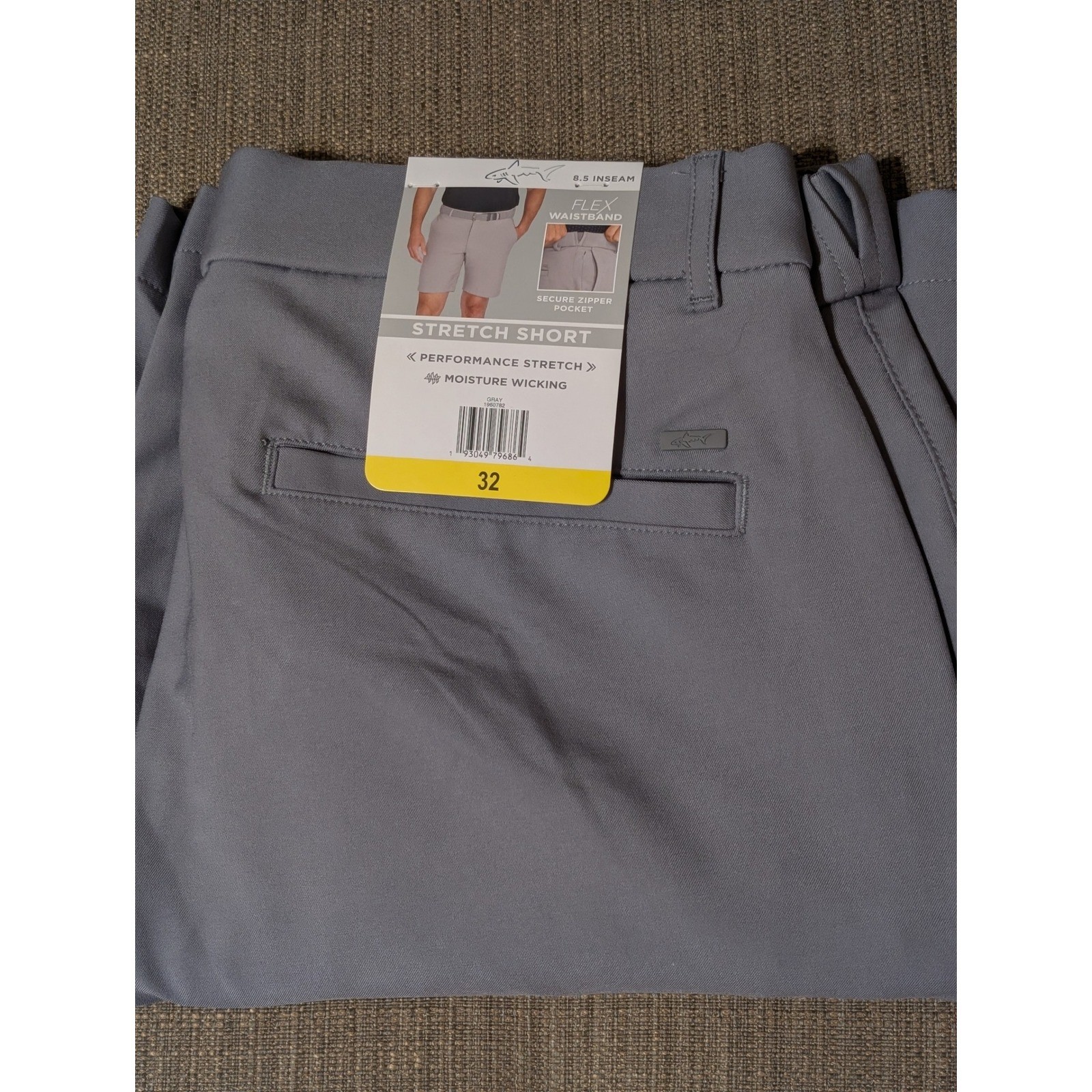 NWT Greg Norman ML75 Men\'s 32 Performance Stretch Gray Golf Shorts 8.5 Inseam NWT Greg Norman ML75 Men\'s 32 Performance Stretch Gray Golf Shorts 8.5 Inseam