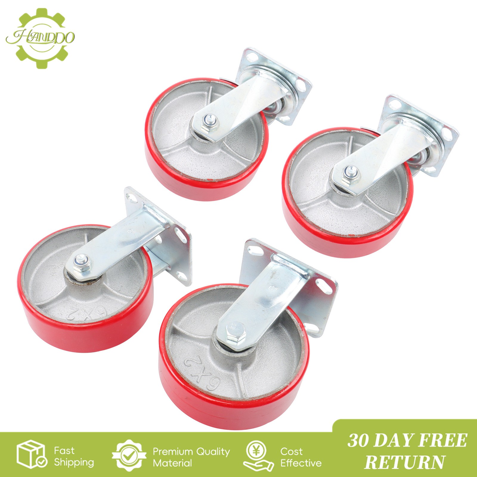 4 Pack Heavy Duty Caster Polyurethane 6