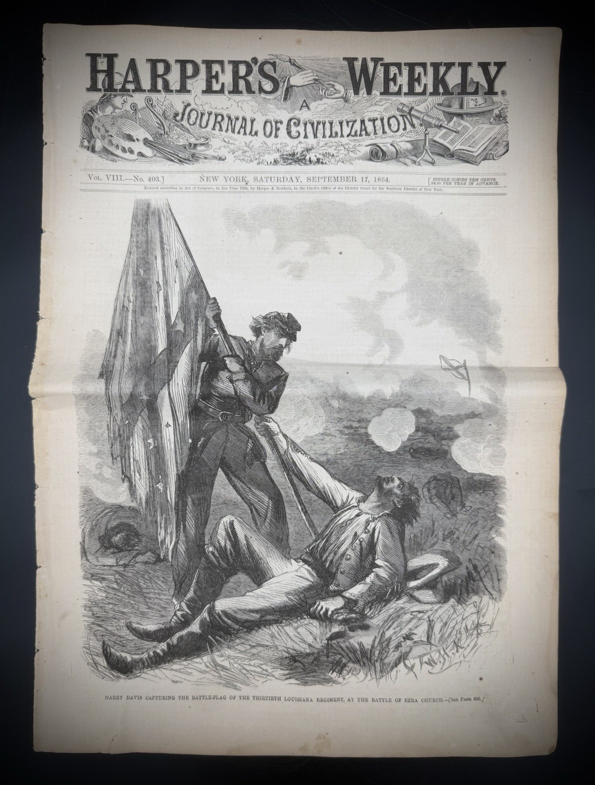 Harper\'s Weekly 1864 Civil War Newspaper Complete Battle Ezra Church Lincoln