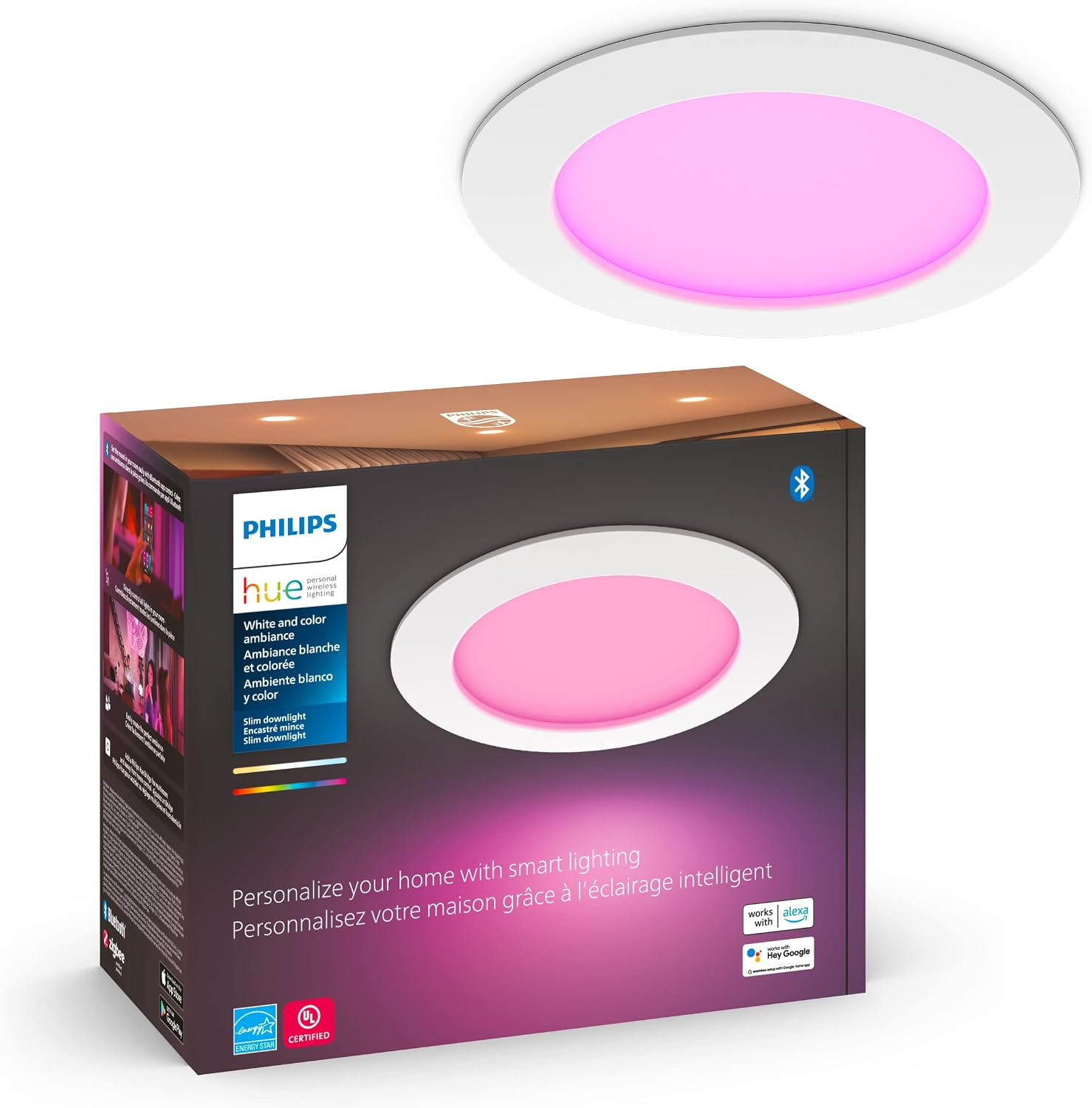 Philips Hue Smart Slim 6 Inch LED Downlight, Control with App, Works with Alexa Philips Hue Smart Slim 6 Inch LED Downlight, Control with App, Works with Alexa