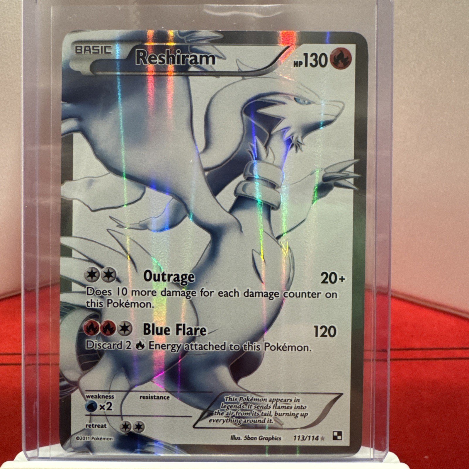 Pokémon Reshiram TCG Card 113/114 Black White Full Art Ultra Rare LP