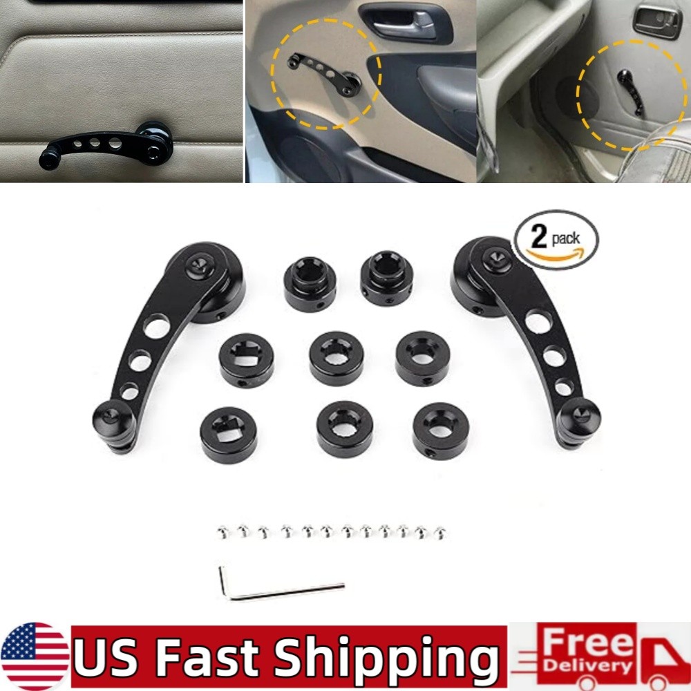 2pcs Car Manual Window Crank Handle Aluminum Alloy Handle Riser Winder Crank US