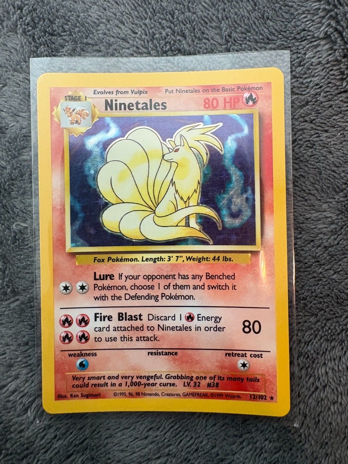 Pokémon TCG Ninetales Base Set 12/102 Holo 1999-2000 Wizards Base Set Copyright Pokémon TCG Ninetales Base Set 12/102 Holo 1999-2000 Wizards Base Set Copyright