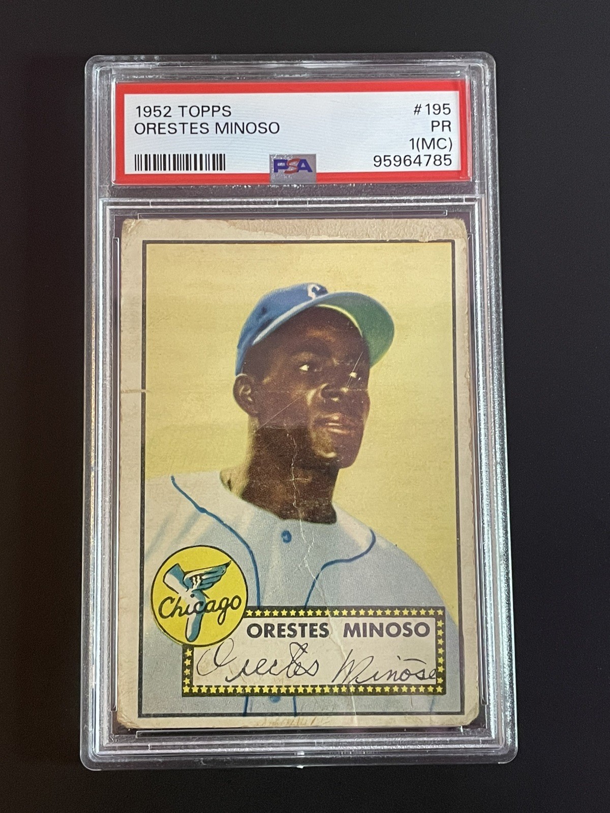1952 Topps Baseball #195 Orestes Minoso PSA 1(MC) 1952 Topps Baseball #195 Orestes Minoso PSA 1(MC)