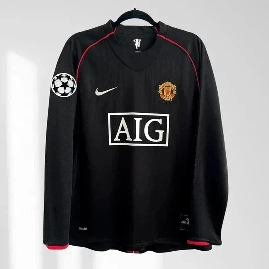Manchester United 2007/08 Ronaldo #7 Away Black Long Sleeve all Size Manchester United 2007/08 Ronaldo #7 Away Black Long Sleeve all Size