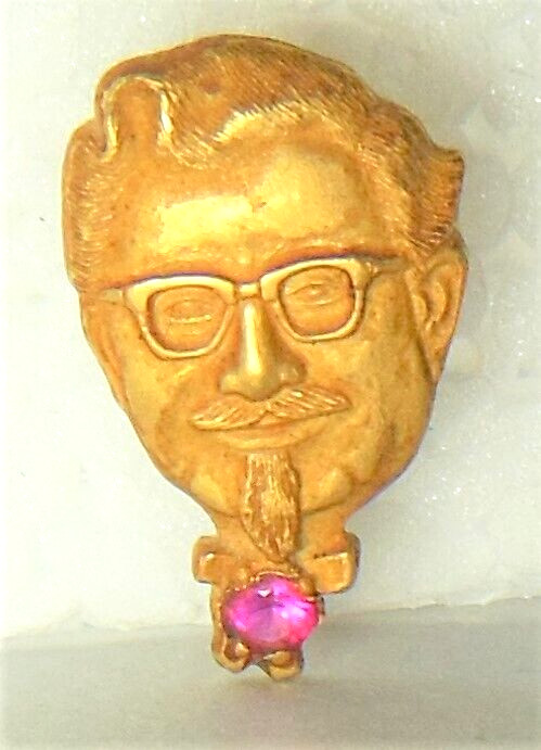 🍗 KFC Colonel Sanders employee service award tie/lapel pin red stone