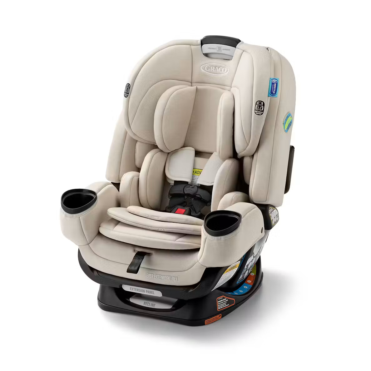 Graco 4Ever Extend2Fit 4-in-1 Car Seat Soft Almond Fashion 10 Years 4 Modes