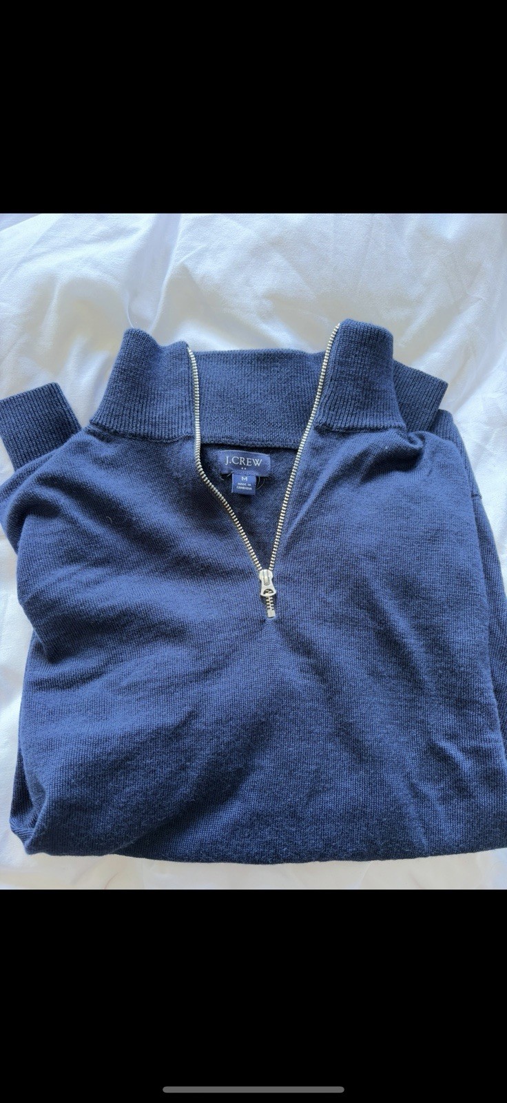 J.Crew Men’s Quarter 1/4 Zip Pullover Sweater – Blue – Size Medium Men’s J.Crew Men’s Quarter 1/4 Zip Pullover Sweater – Blue – Size Medium Men’s