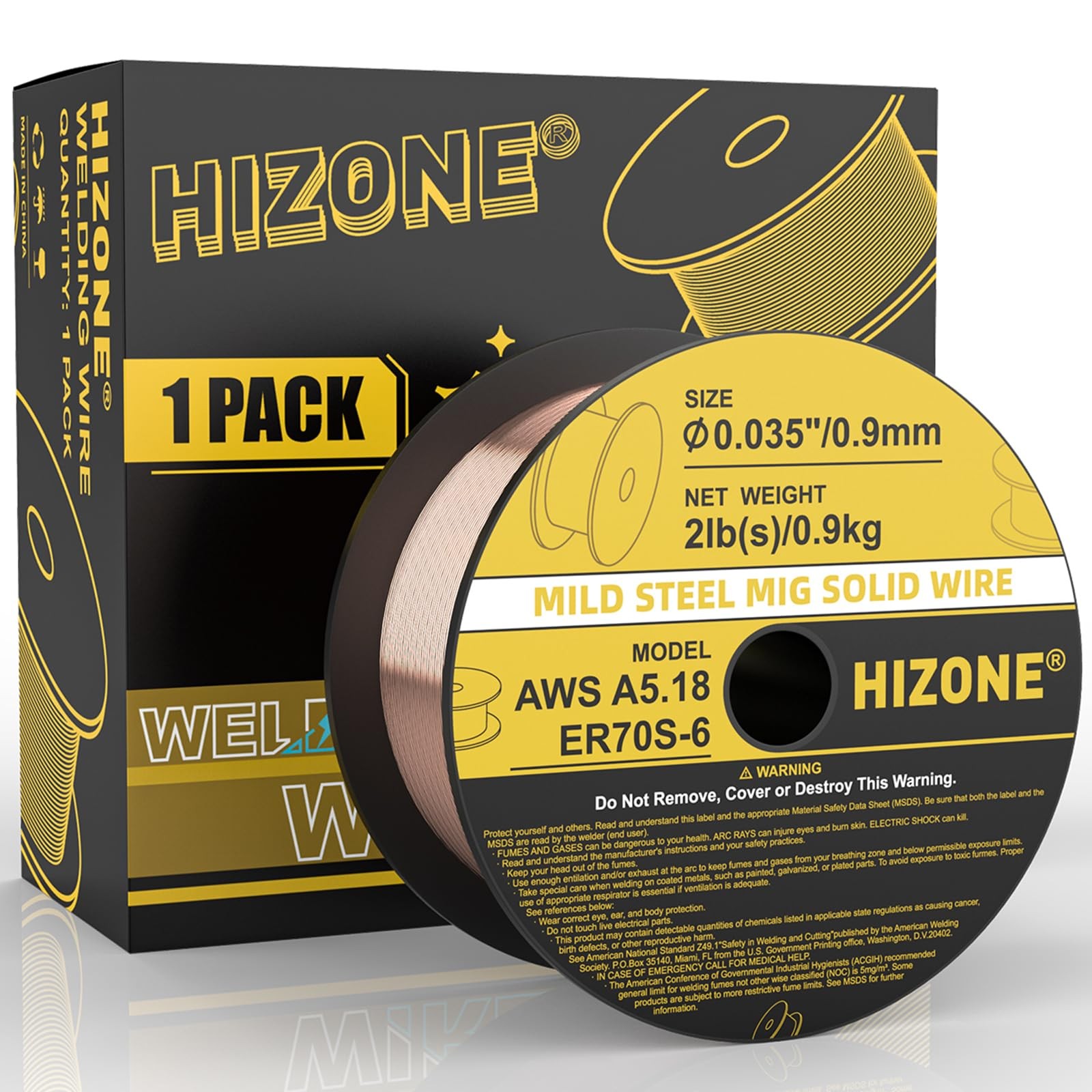 HIZONE ER70S 6 MIG Wire 035 2LB New HIZONE ER70S 6 MIG Wire 035 2LB New