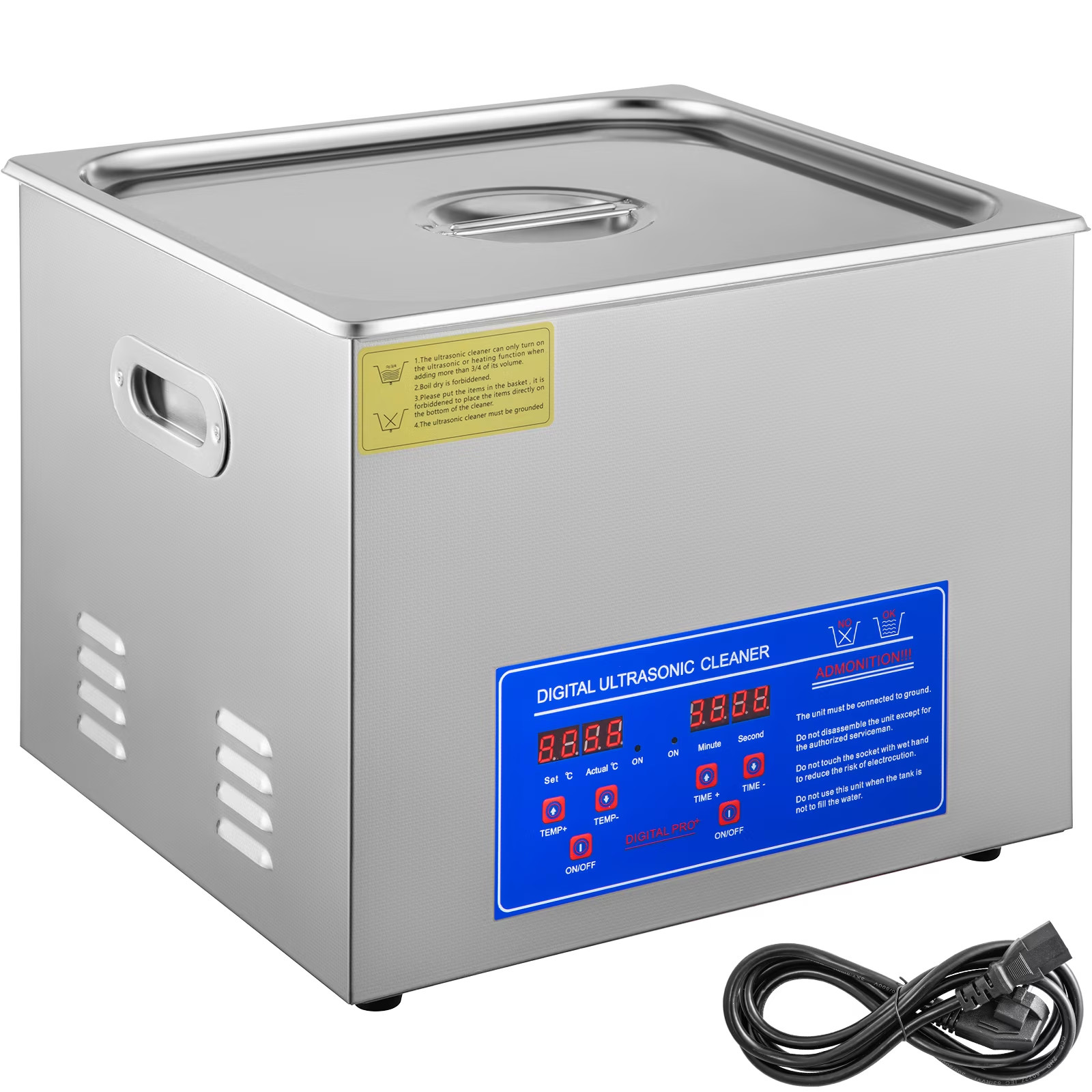 Espace 15L Ultrasonic Cleaner Heater Timer Basket Digital Sonic Heating Machine