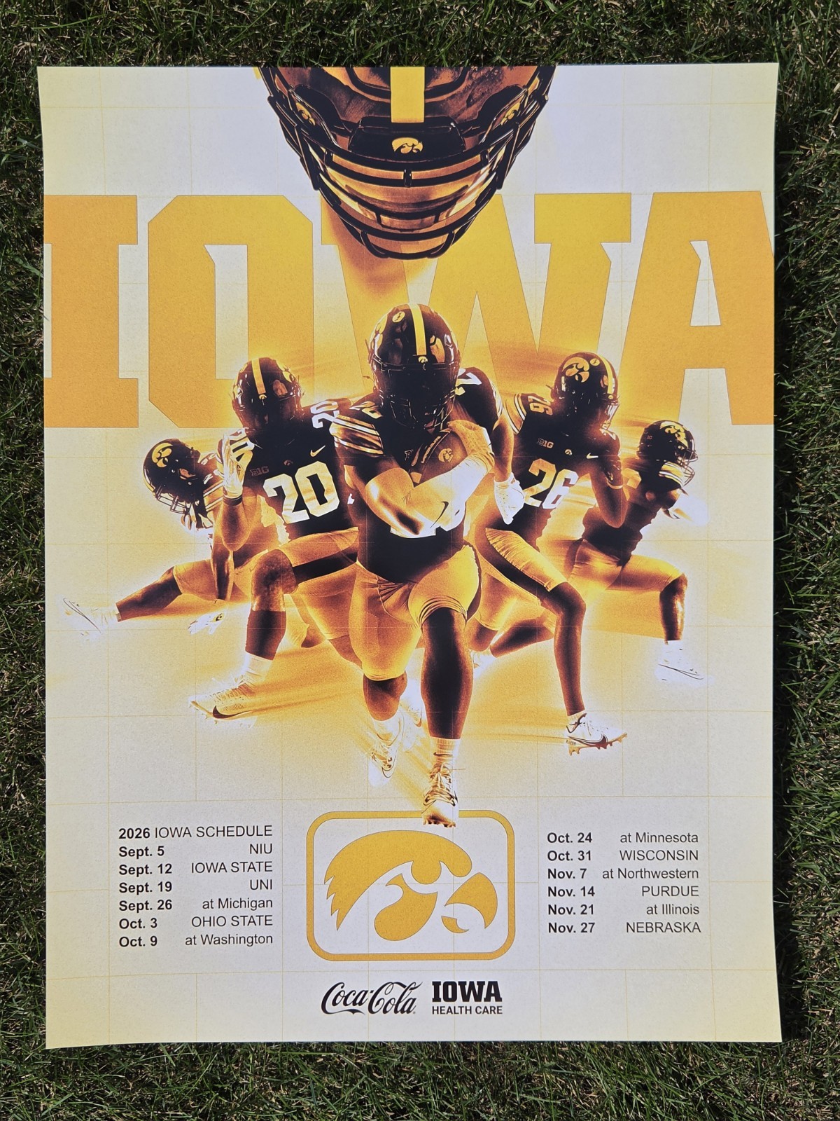 2026 IOWA HAWKEYES Football Official Poster Schedule