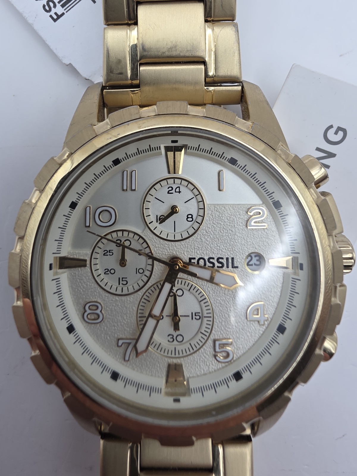 Fossil Dean Chronograph Gold Tone Stainless Steel Watch FS4867IE New in Box Fossil Dean Chronograph Gold Tone Stainless Steel Watch FS4867IE New in Box
