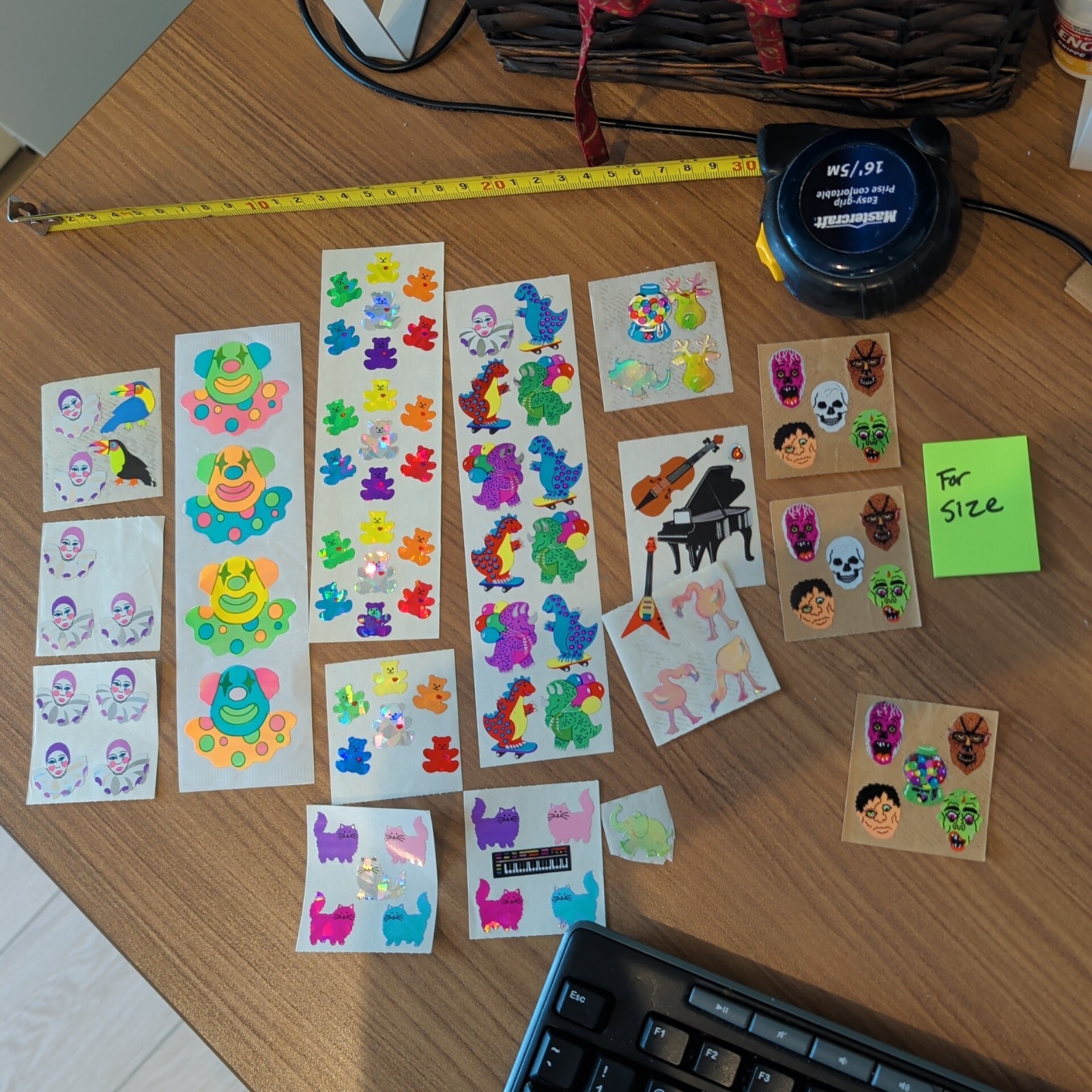 Vintage 1986 Sandylion Prism Sticker Lot Punk Faces Dinosaur Bear Strip Rare