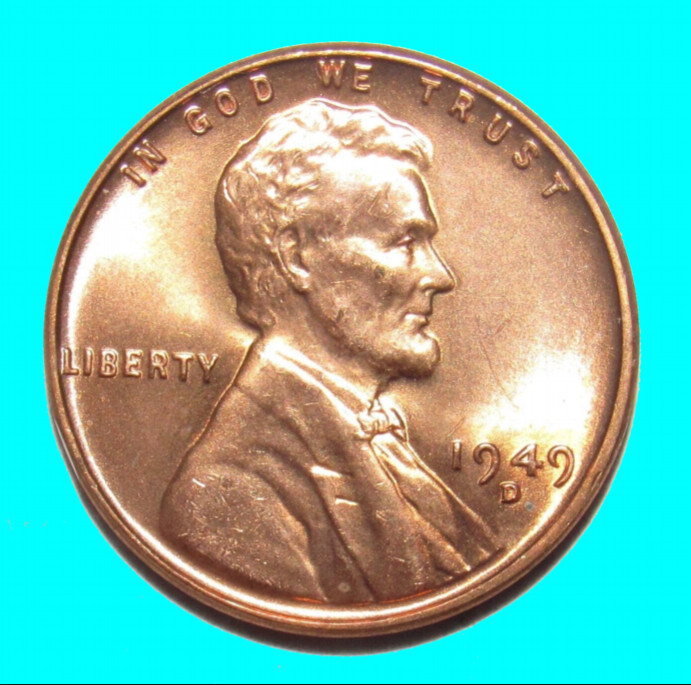 1949-D Lincoln Wheat Cent Penny ~ BU UNCIRCULATED ~ 1c Coin Collectible 1949-D Lincoln Wheat Cent Penny ~ BU UNCIRCULATED ~ 1c Coin Collectible