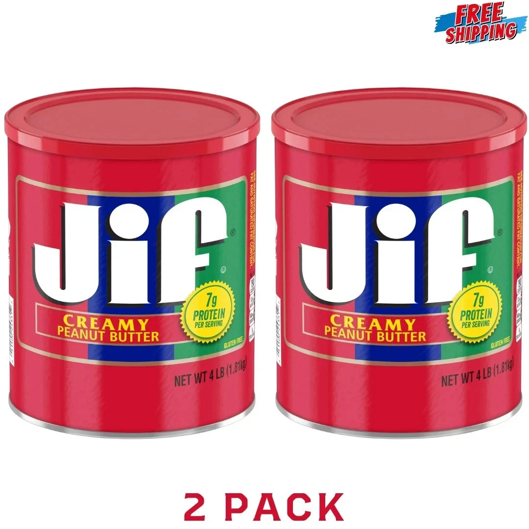 Jif Creamy Peanut Butter, 4 Pounds, 2 Pack Jif Creamy Peanut Butter, 4 Pounds, 2 Pack