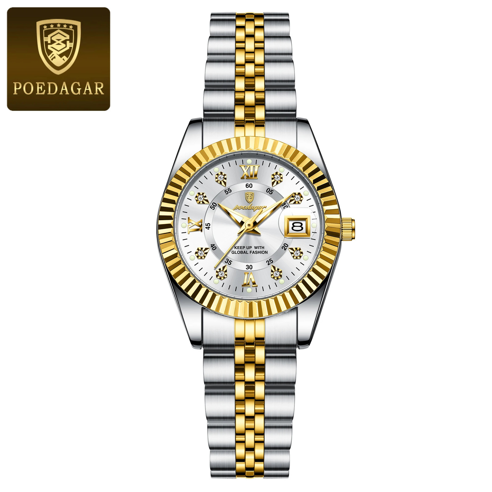 POEDAGAR Luxury and Elegant Women's Watch Stainless Steel Quartz Women's Watch POEDAGAR Luxury and Elegant Women's Watch Stainless Steel Quartz Women's Watch