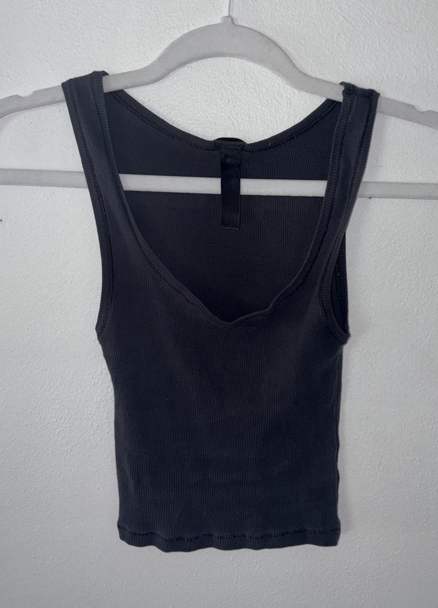 Skims black cotton rib tank Skims black cotton rib tank