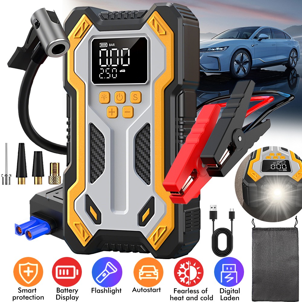 10000A Car Jump Starter Air compressor Booster Jumper Car Power Bank Charger USA