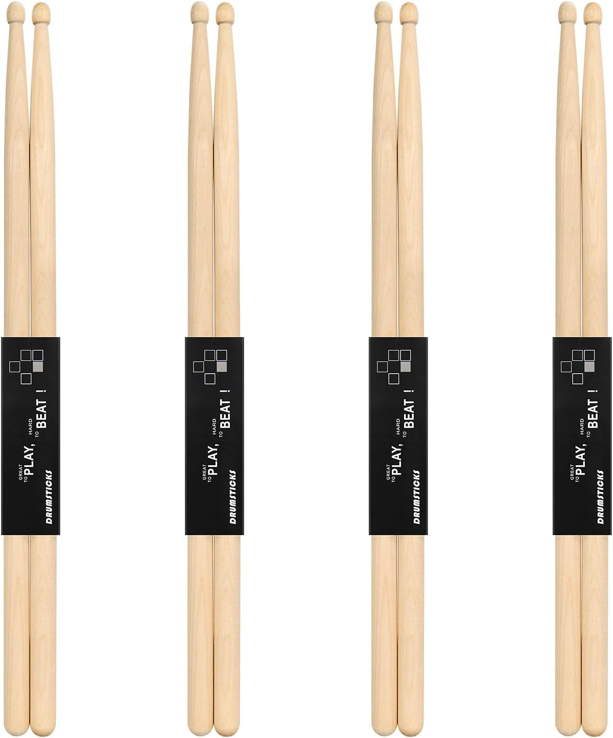 4 Pairs 5A Drum Sticks, Oval Wood Tip Non-Slip Drum Sticks | for Jazz Drum 4 Pairs 5A Drum Sticks, Oval Wood Tip Non-Slip Drum Sticks | for Jazz Drum