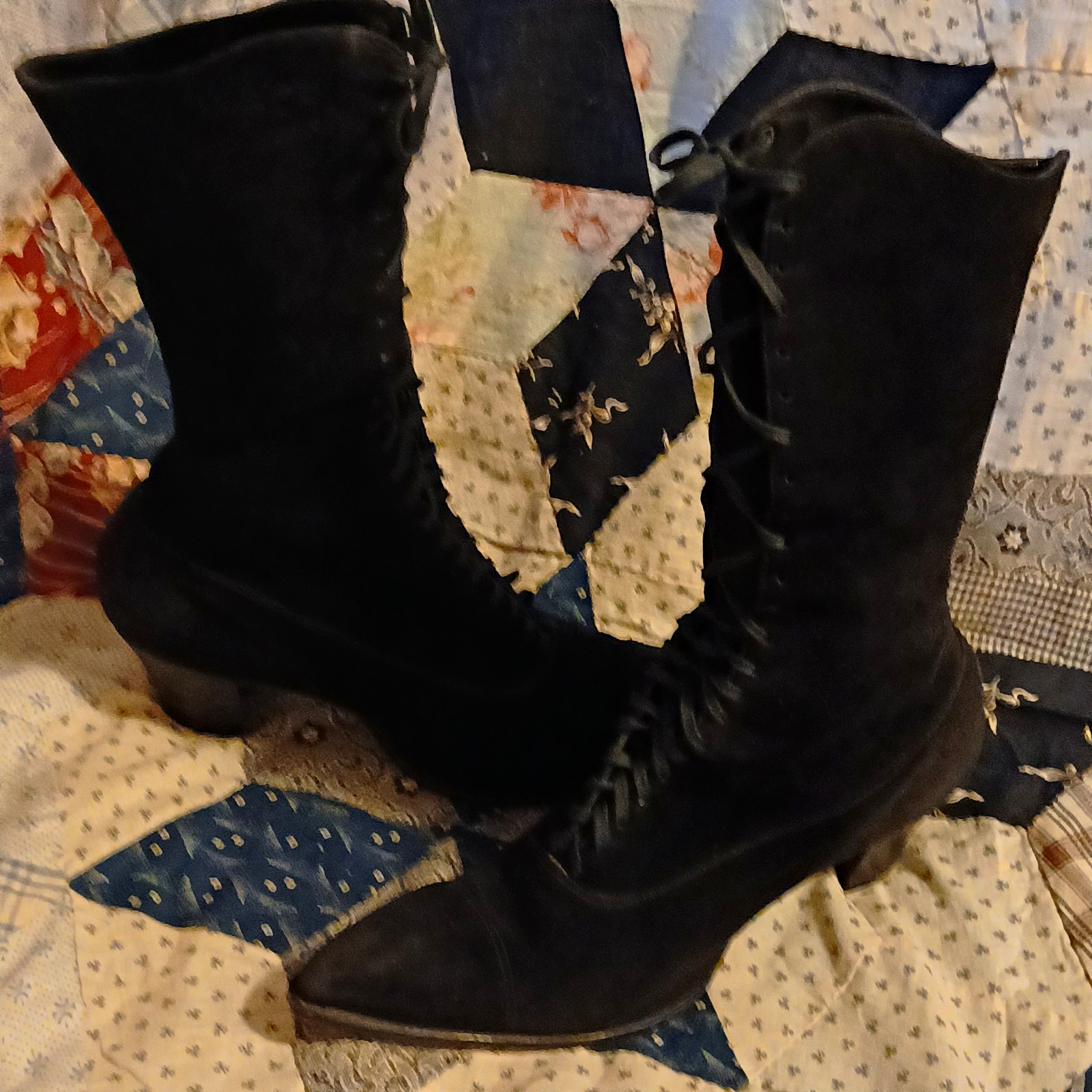 Antique Early 1900s Women’s Leather/Sued Lace-up Boots