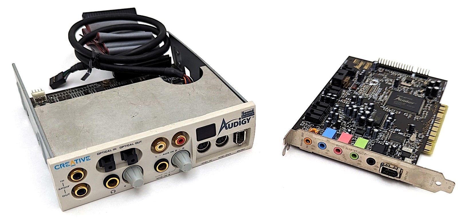 Creative Sound Blaster Audigy Platinum SB0090 PCI Card SB0010 Drive Bay - Bundle