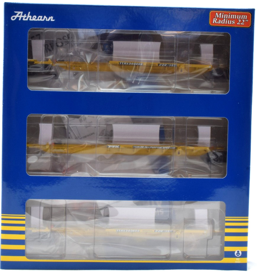 Athearn TTX 57\' Trinity Spine Car 3 Unit Set #360899 HO Train Cars ATH15671 Athearn TTX 57\' Trinity Spine Car 3 Unit Set #360899 HO Train Cars ATH15671