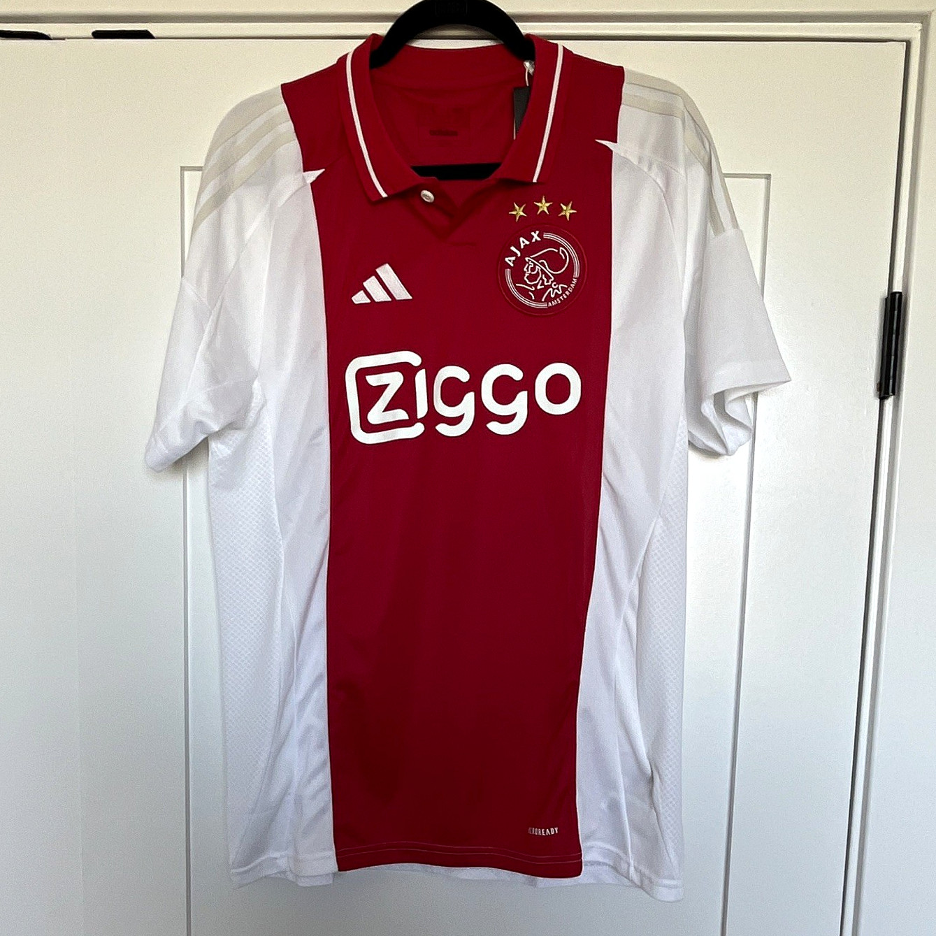 adidas Ajax Amsterdam Ziggo Home Soccer Jersey Red/White Size L