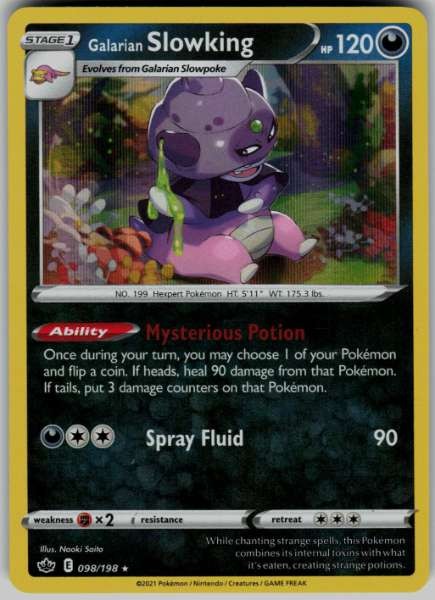 Galarian Slowking 098/198 Chilling Reign Rare Holo NM Pokemon TCG Galarian Slowking 098/198 Chilling Reign Rare Holo NM Pokemon TCG
