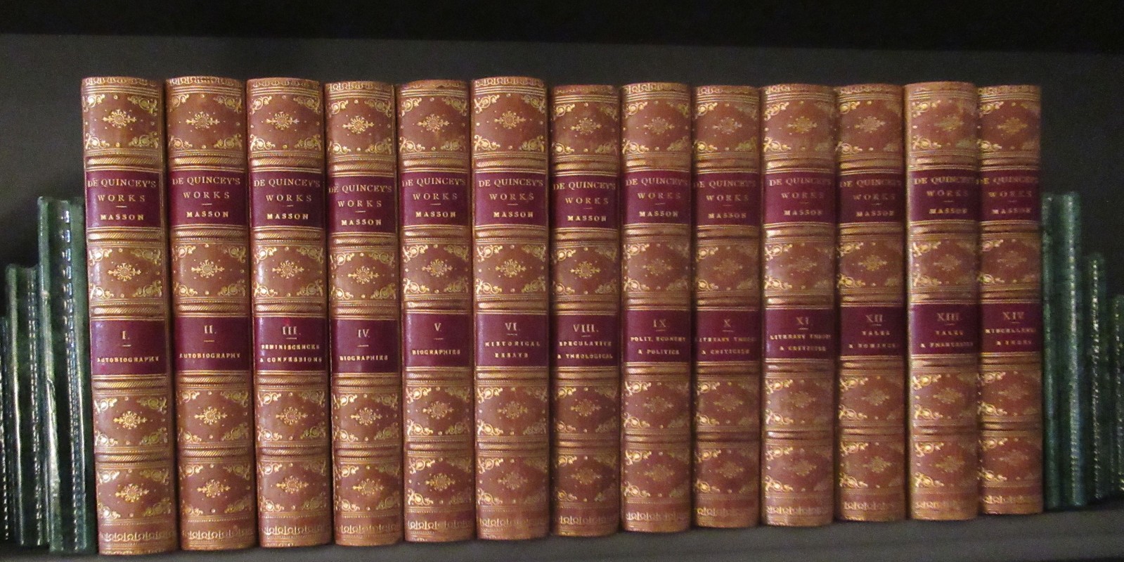 Collected Writings of THOMAS DE QUINCEY by David Masson, 1897 - 13 Vol Set Collected Writings of THOMAS DE QUINCEY by David Masson, 1897 - 13 Vol Set