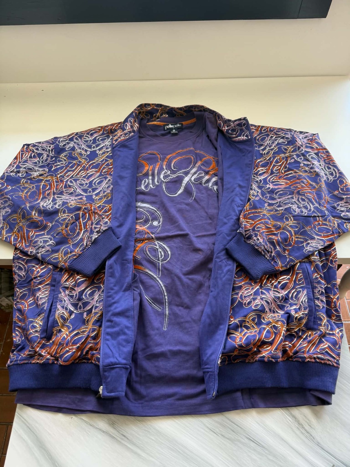 Vtg Pelle Pelle Set Track Jacket T-Shirt Purple 4XL Oversized Y2K Hip Hop Vtg Pelle Pelle Set Track Jacket T-Shirt Purple 4XL Oversized Y2K Hip Hop