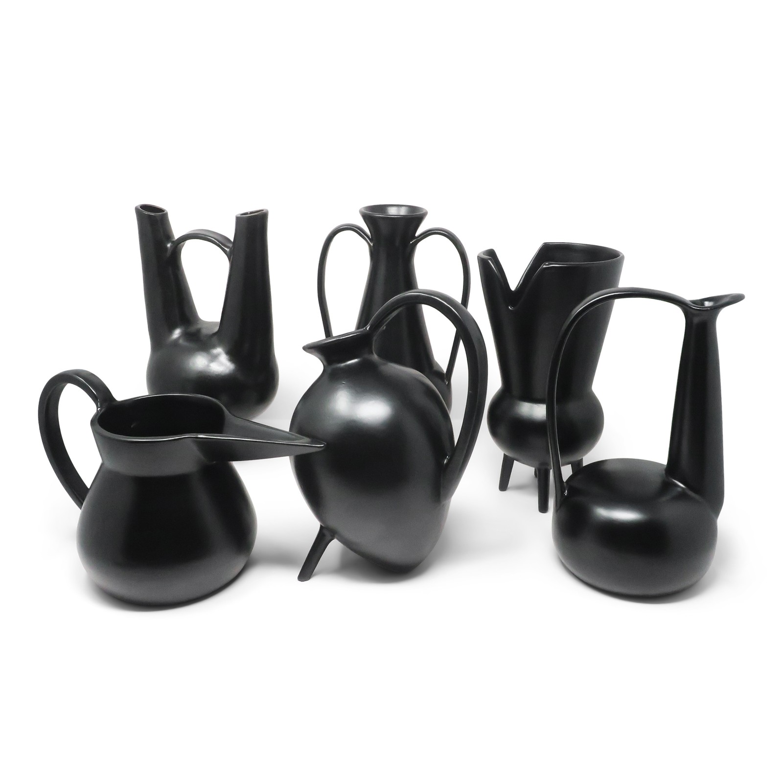 Set of Six 1990s Italian Bucchero \