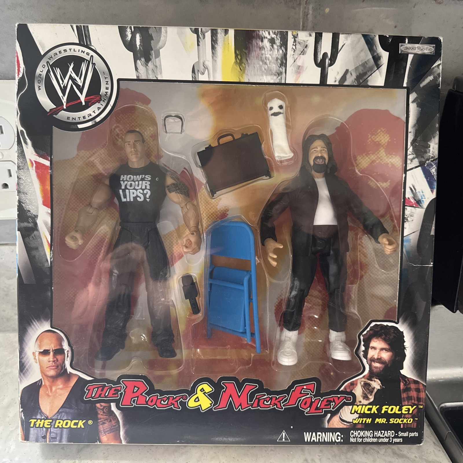 2004 Jakks Pacific WWE The Rock Mick Foley K-Mart Exclusive 2 Pack New Fast Ship 2004 Jakks Pacific WWE The Rock Mick Foley K-Mart Exclusive 2 Pack New Fast Ship
