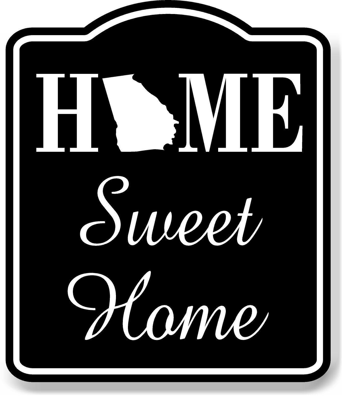 Home Sweet Home Georgia BLACK Aluminum Composite Sign