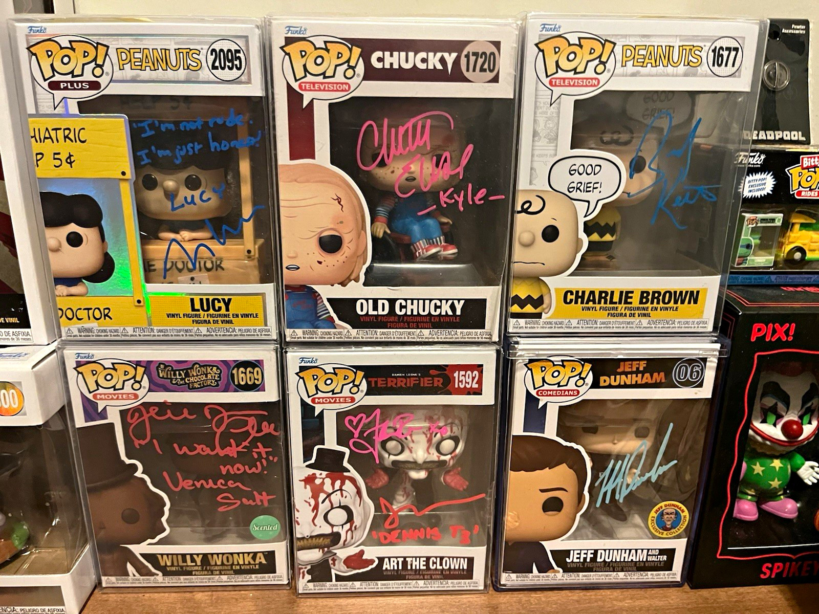 Funko Pop Autographed bundle of 6 with OCC certificates (besides Jeff Dunham ) Funko Pop Autographed bundle of 6 with OCC certificates (besides Jeff Dunham )
