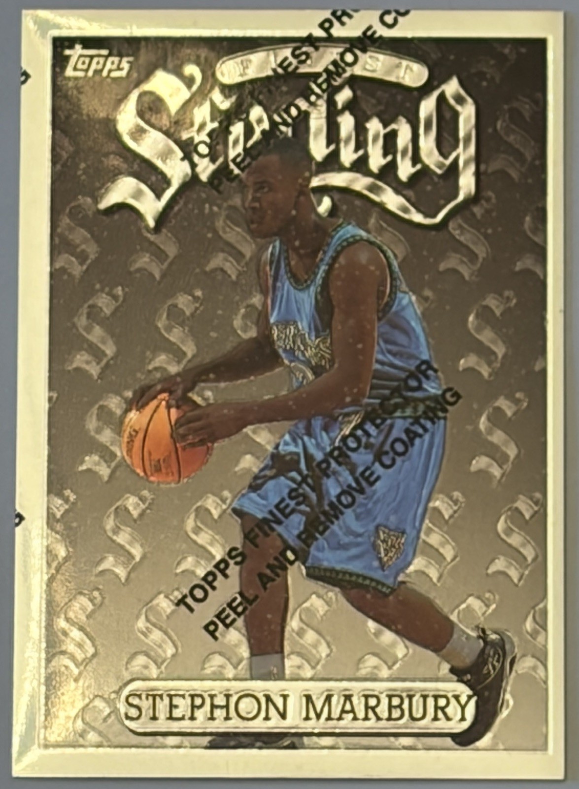 ) 1996-97 Finest Stephon Marbury RC #253 Sterling Silver w/ Coating Timberwolves