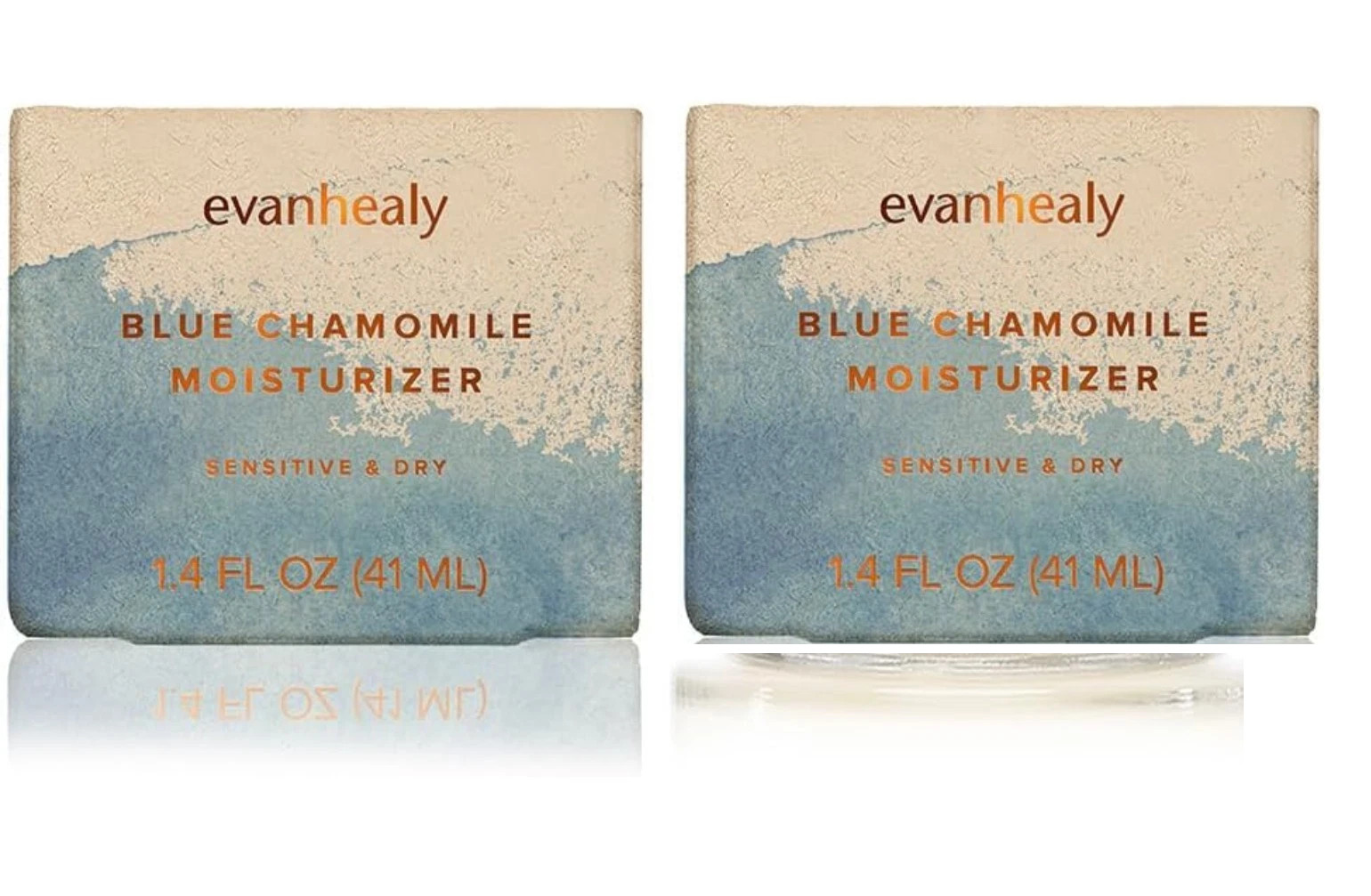 LOT of 2 - Evanhealy Blue Chamomile Moisturizer /Sensitive & Dry Skin 1.4Fl Oz