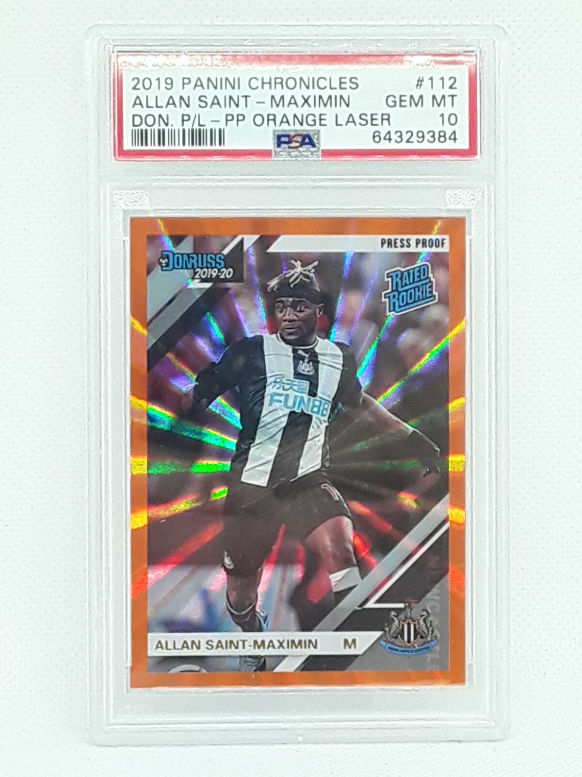 *PSA 10* Allan Saint-Maximin 2019-20 Rated Rookie ORANGE LASER #112 Newcastle *PSA 10* Allan Saint-Maximin 2019-20 Rated Rookie ORANGE LASER #112 Newcastle