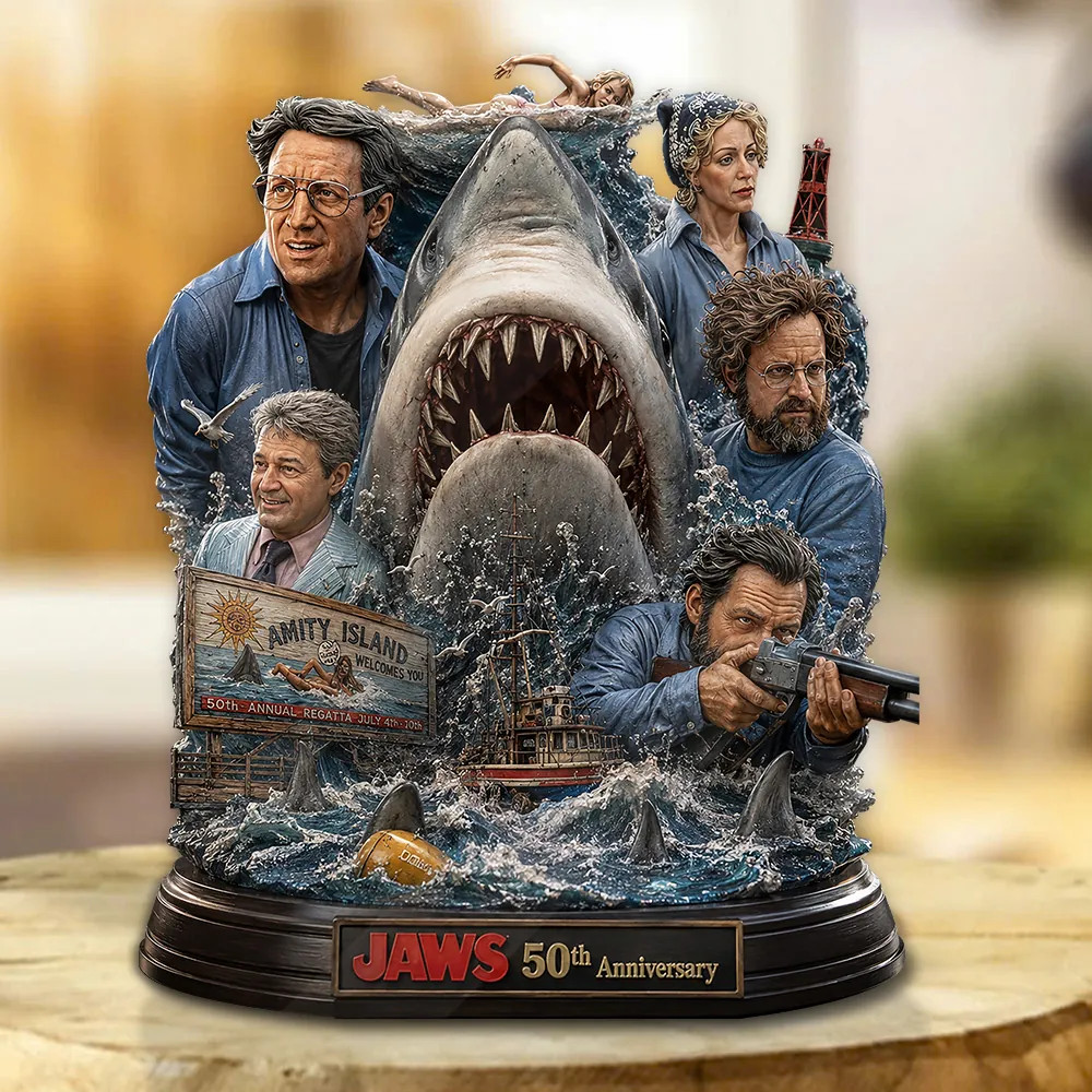 Jaws 50th Anniversary Custom Shape Acrylic Plaque Jaws 50th Anniversary Custom Shape Acrylic Plaque