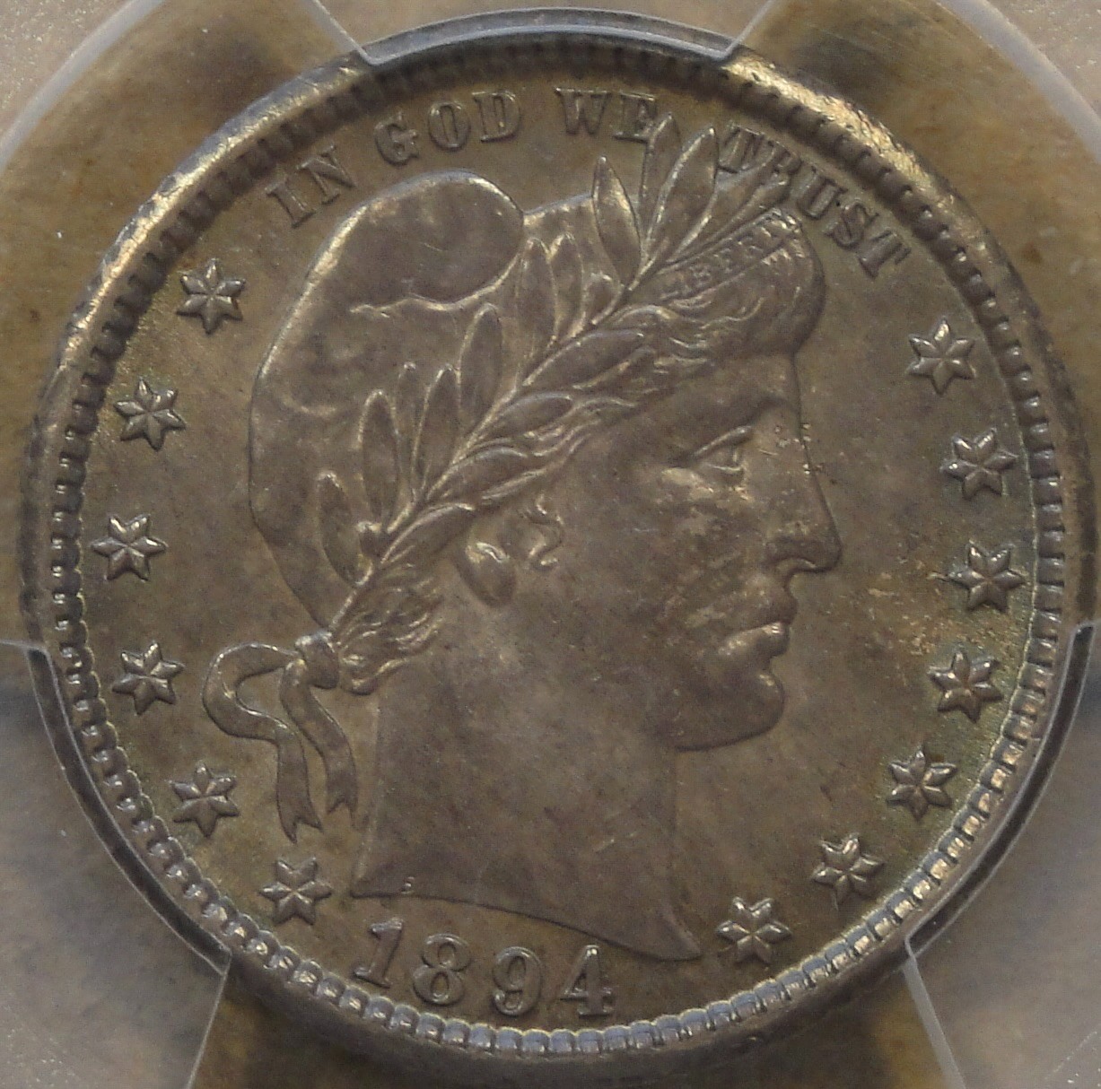 1894-O Barber Quarter 25c PCGS Certified AU58 1894-O Barber Quarter 25c PCGS Certified AU58