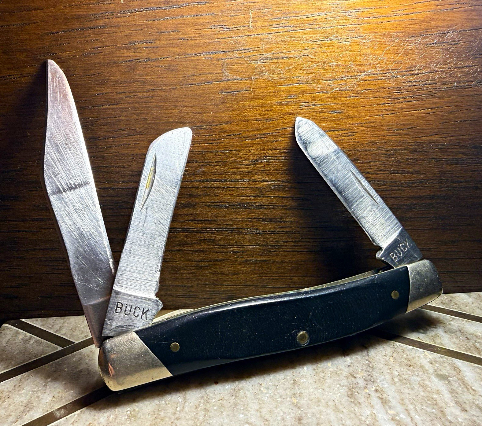 RARE VINTAGE BUCK FLUTED BOLSTER 301 STOCKMAN KNIFE RARE VINTAGE BUCK FLUTED BOLSTER 301 STOCKMAN KNIFE