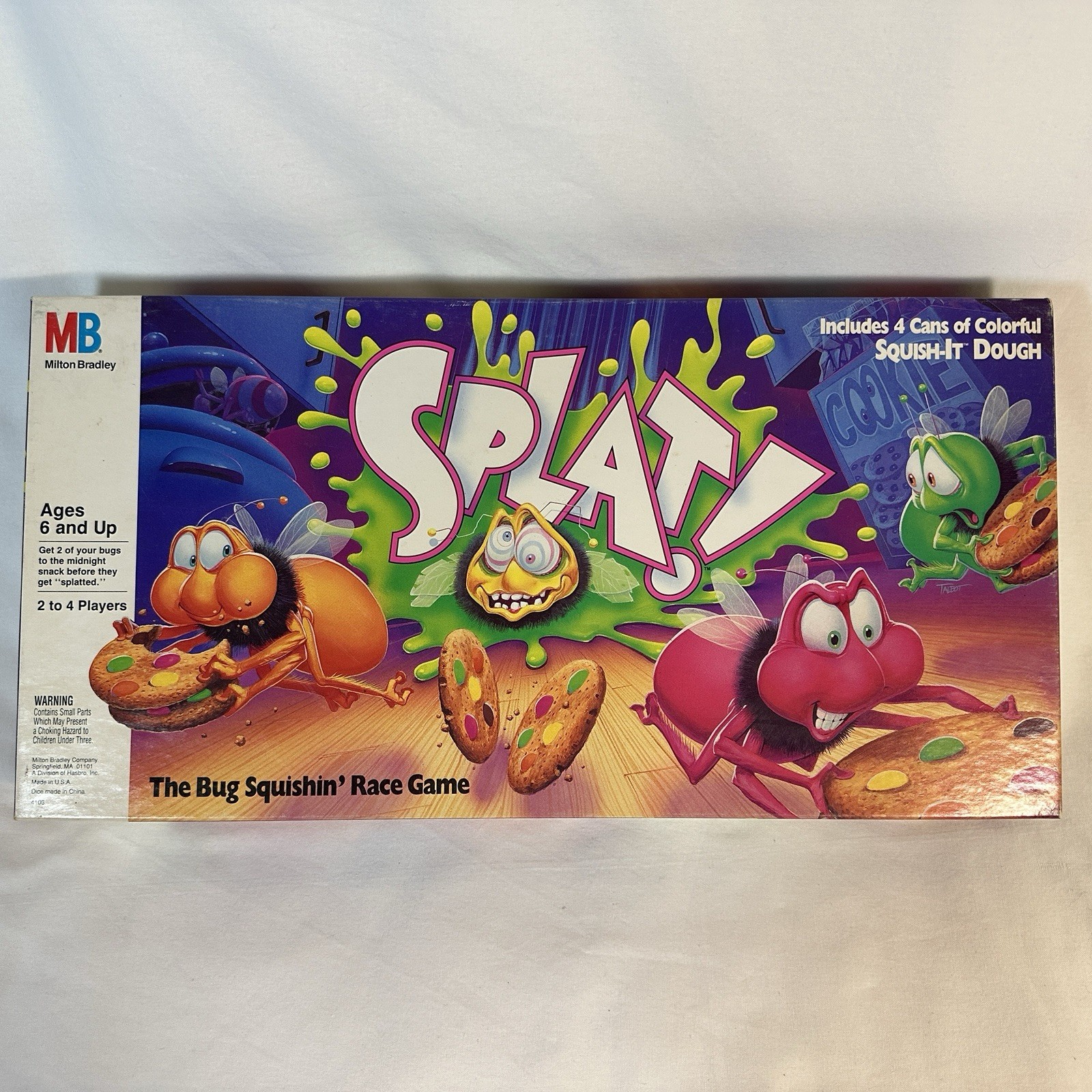 PRISTINE VTG 1990 Milton Bradley Splat Board Game RARE 100% Complete New Dough
