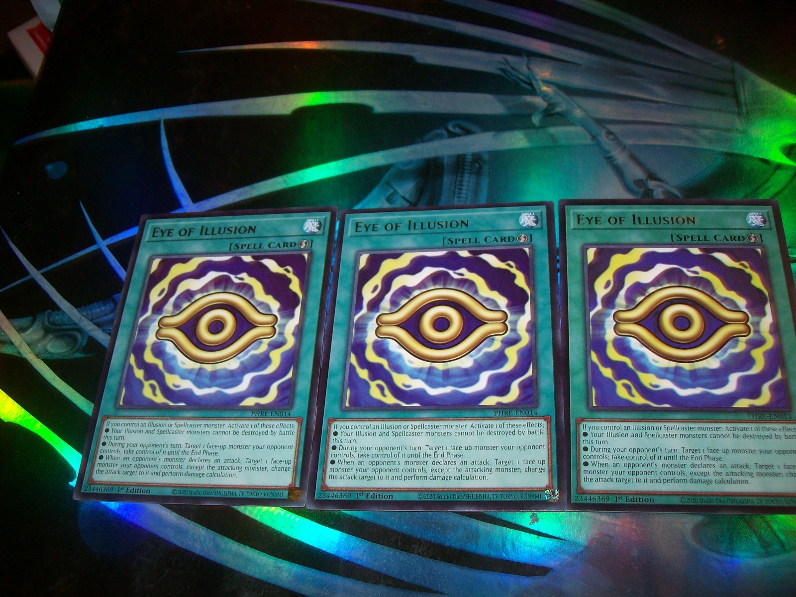 3x Eye of Illusion 1st Edition Rare PHRE-EN014 Yu-Gi-Oh 3x Eye of Illusion 1st Edition Rare PHRE-EN014 Yu-Gi-Oh