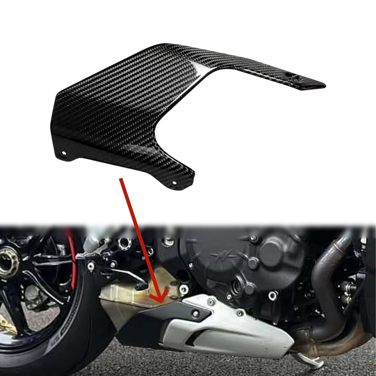 100% Carbon Fiber Right Exhaust Cover Fit For MV Agusta Brutale 1000 2022-2025
