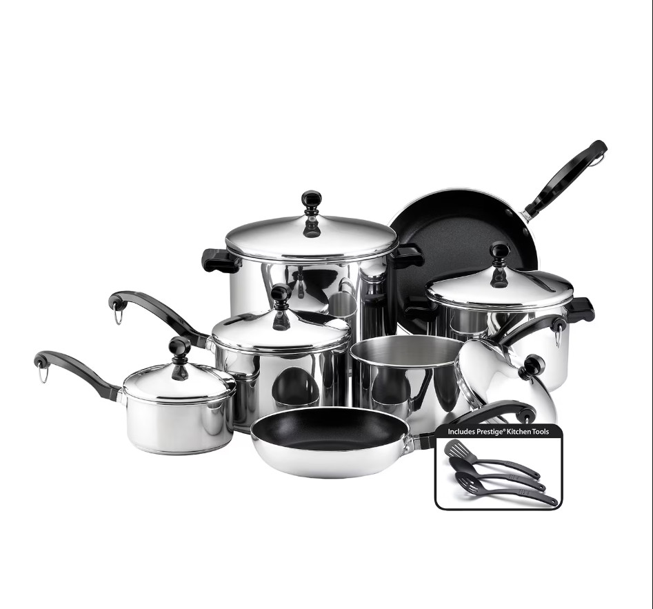 Farberware Classic Series Stainless Steel 15-pc. Cookware Set Farberware Classic Series Stainless Steel 15-pc. Cookware Set