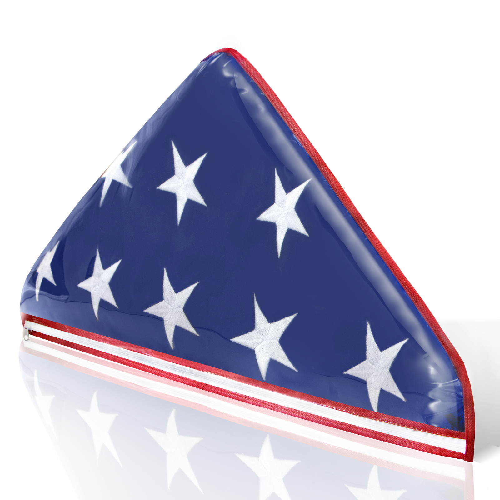 Vinyl Memorial Flag Display Bag - American Veteran USA Folded Flags Plastic Bags Vinyl Memorial Flag Display Bag - American Veteran USA Folded Flags Plastic Bags